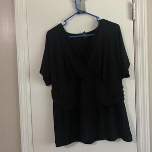 George Stretch Vneck Black Top XL